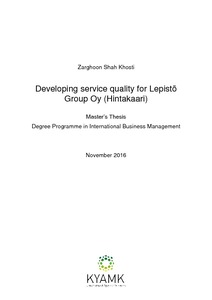 service quality master thesis